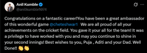 Cheteshwar Pujara Retires: Cricket World Pays Tribute to India's Test Stalwart