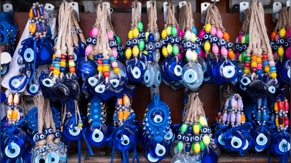 Evil Eye charm hanging in a new home.