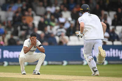 Indian bowler Mohammed Siraj during the first Test at Headingley