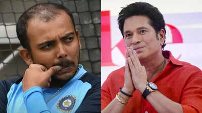 Mentorship: Sachin Tendulkar offers guidance to Prithvi Shaw.