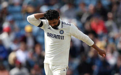 Ravindra Jadeja in action during the England Test match.