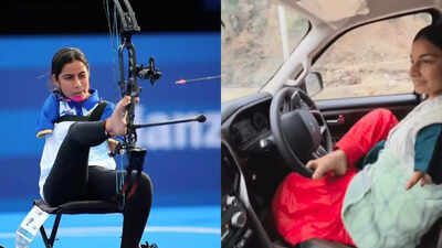 Sheetal Devi expertly navigates driving with her feet.