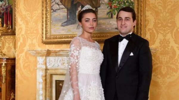 Khadija Uzhakhova in her elaborate wedding gown