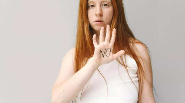 Person confidently setting a boundary
