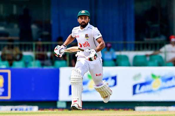 Shadman Islam's solid innings of 46 led Bangladesh on a rain-affected day.