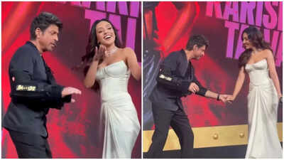 'The Ba***ds of Bollywood': Shah Rukh Khan shows off new haircut, dances with Sahher Bambba at Aryan Khan’s show launch despite injured hand
